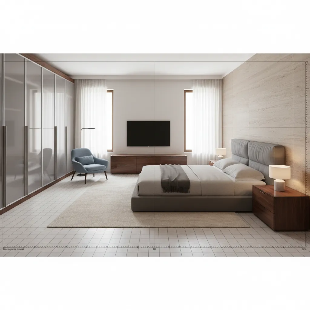 Diseño digital de dormitorio en una herramienta de planificación de interiores