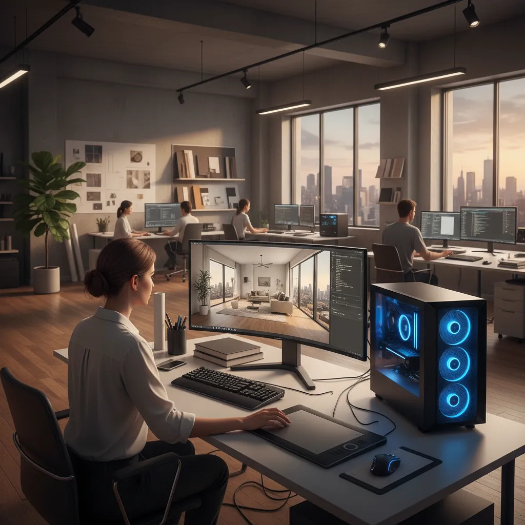 Visualización digital de un diseño interior en 3D