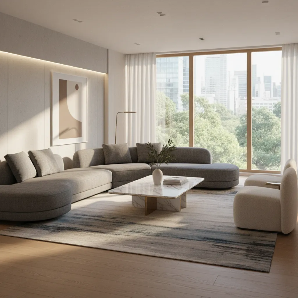 Diseño interior de salón generado en software de planificación 3D
