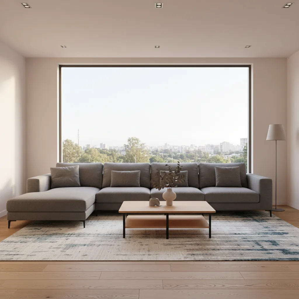 Visualización 3D de un salón generado con software de diseño interior