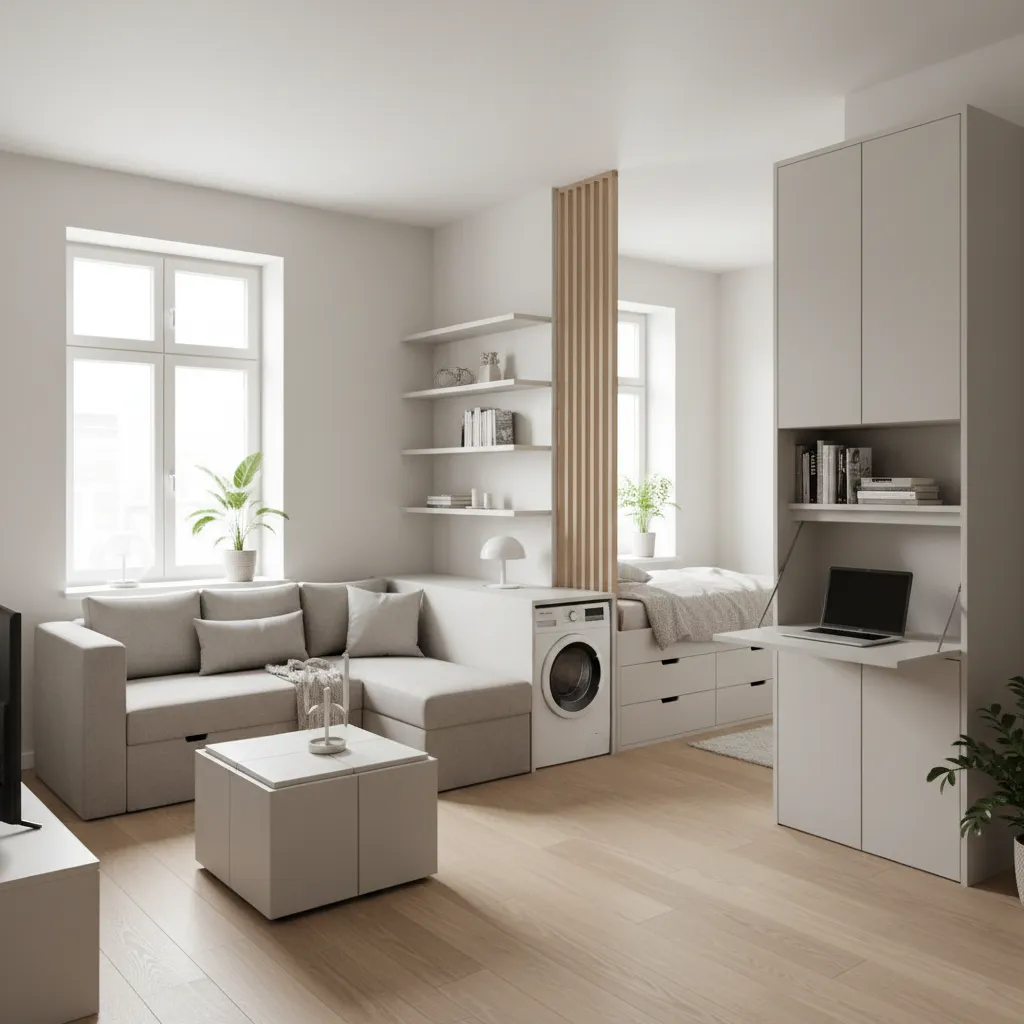 Apartamento pequeño bien organizado aplicando principios de diseño interior