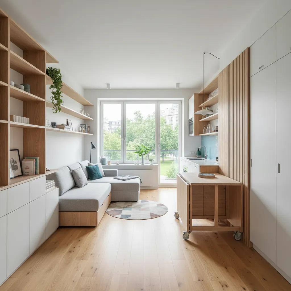Apartamento pequeño optimizado con diseño interior funcional