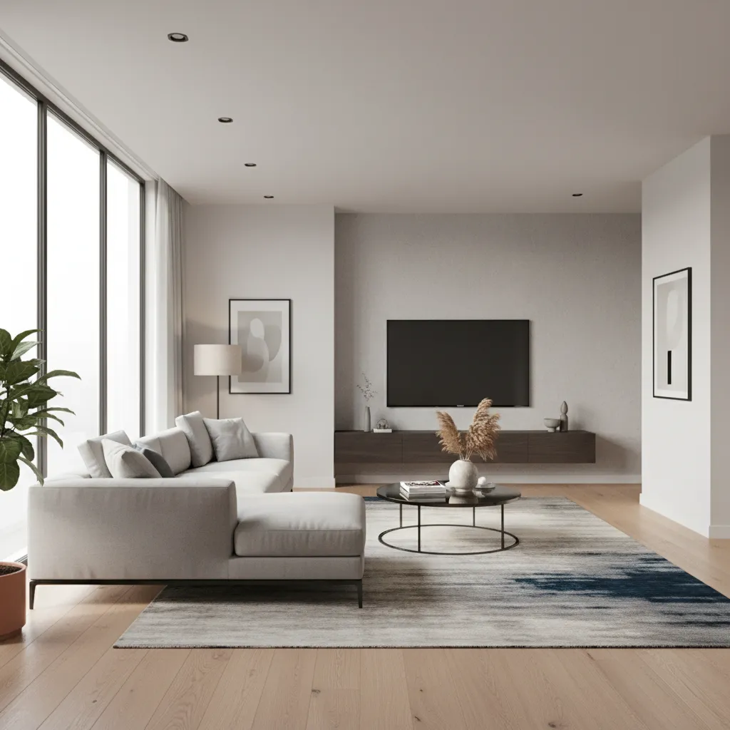 Visualización 3D de un salón creada con una app de diseño de interiores