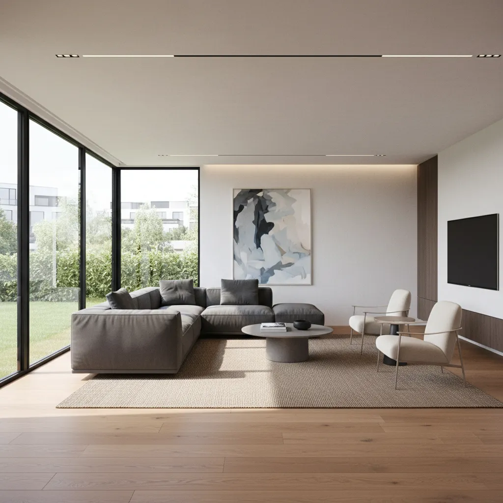 Visualización 3D de salón creado con una aplicación de diseño interior