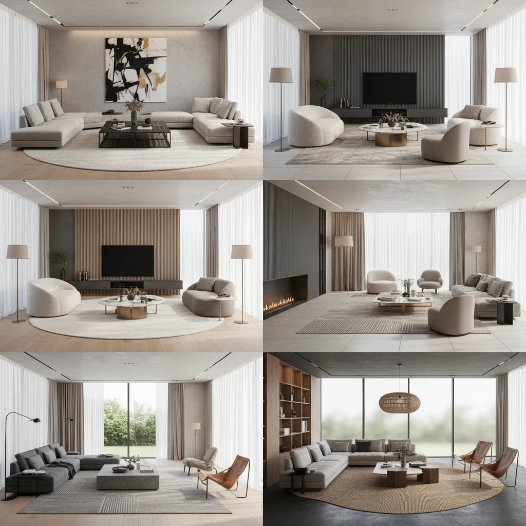 Diseño interior moderno generado con ayuda de inteligencia artificial