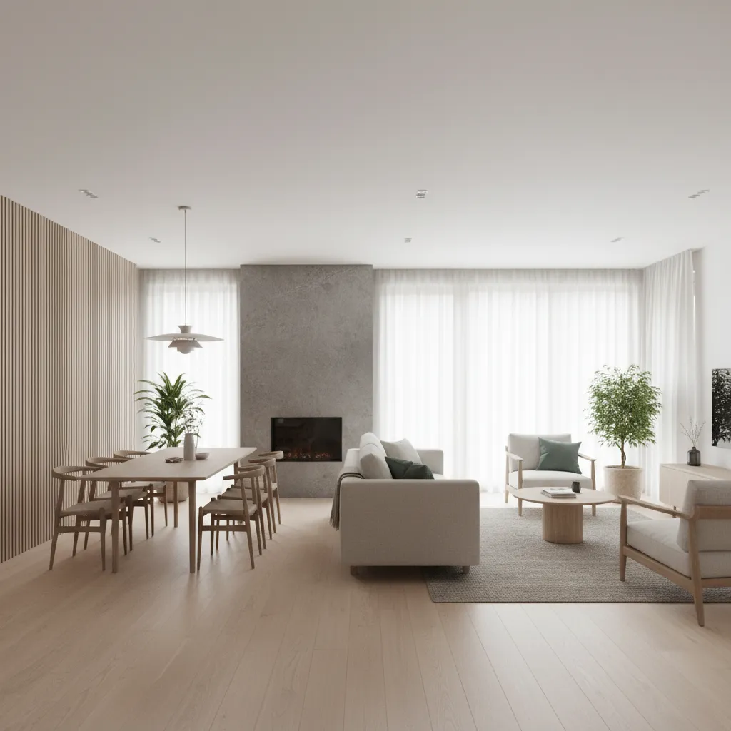 Interior minimalista coherente donde todas las decisiones siguen un mismo concepto