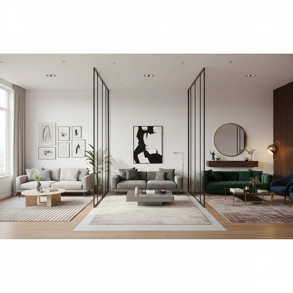 Comparación de diferentes estilos de salón en un software de diseño
