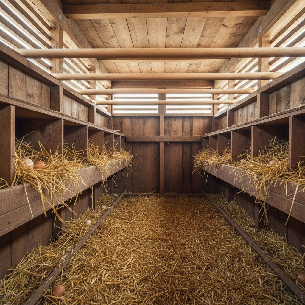 Diseño interior de un gallinero: guía práctica y funcional