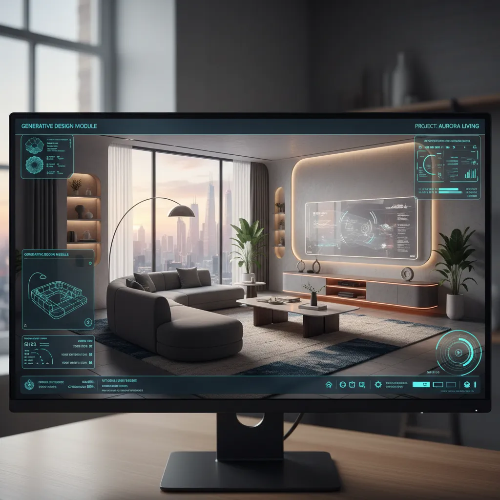 Diseño de interior generado con inteligencia artificial