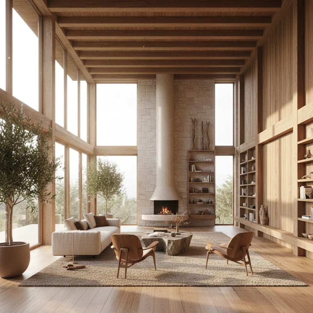 Espacio interior con grandes ventanales mostrando influencia solar en el confort térmico