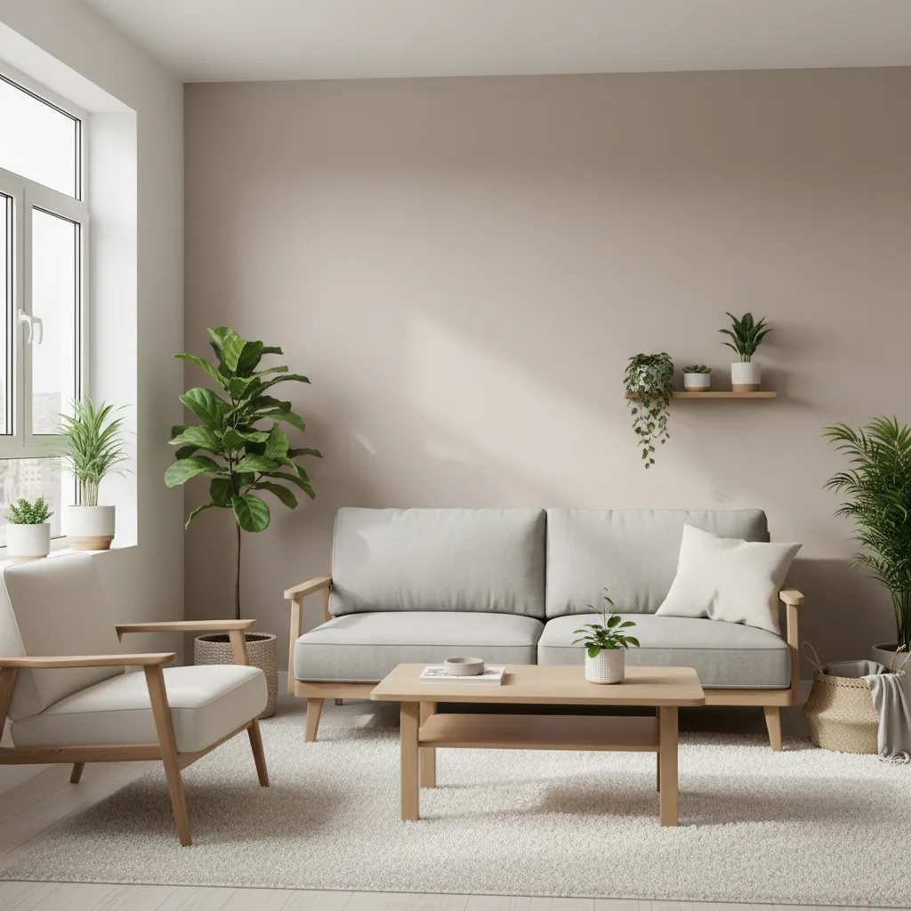 Interior moderno simple con presupuesto reducido