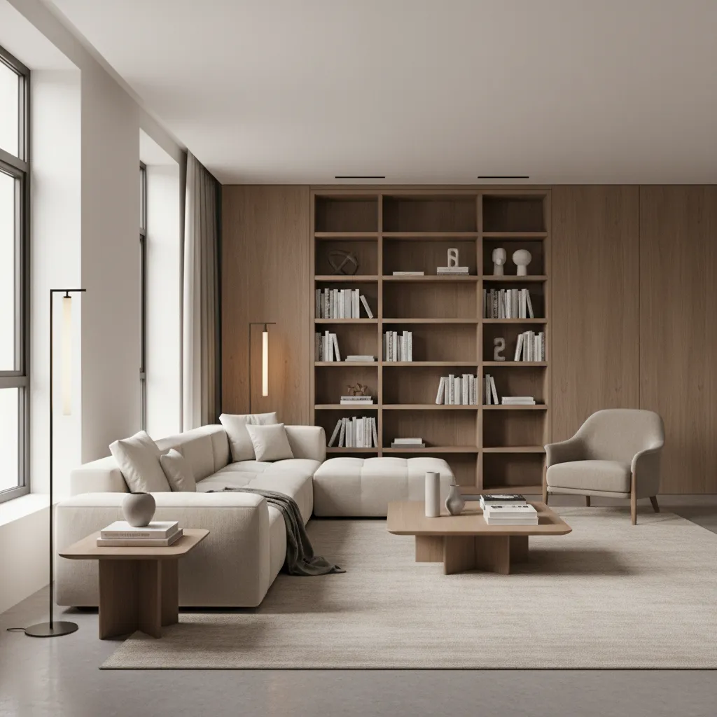 Apartamento moderno bien distribuido con mobiliario contemporáneo