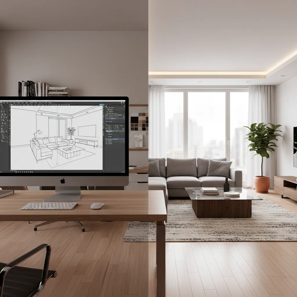 Diseño de interior a partir de una imagen SketchUp
