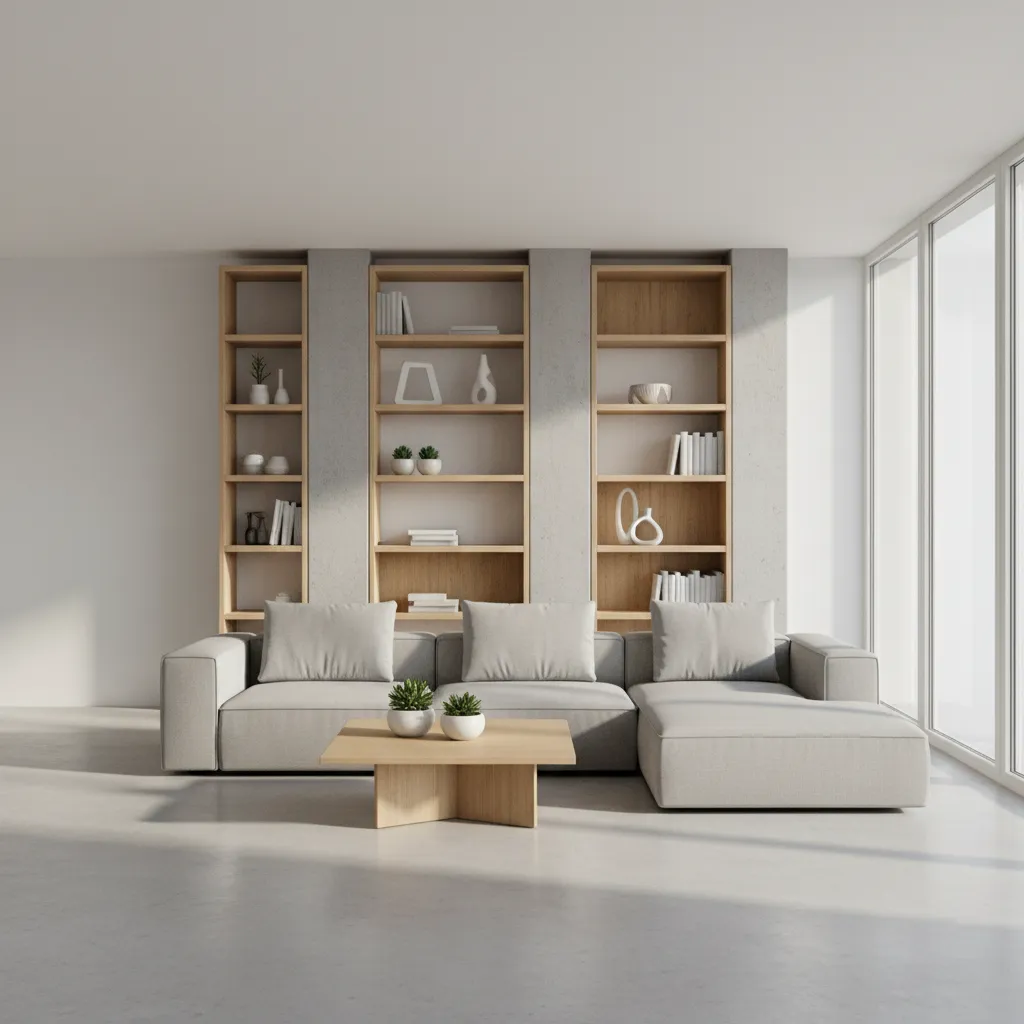 Interior designer working at desk with interior design drawing on monitor and paper floor plan