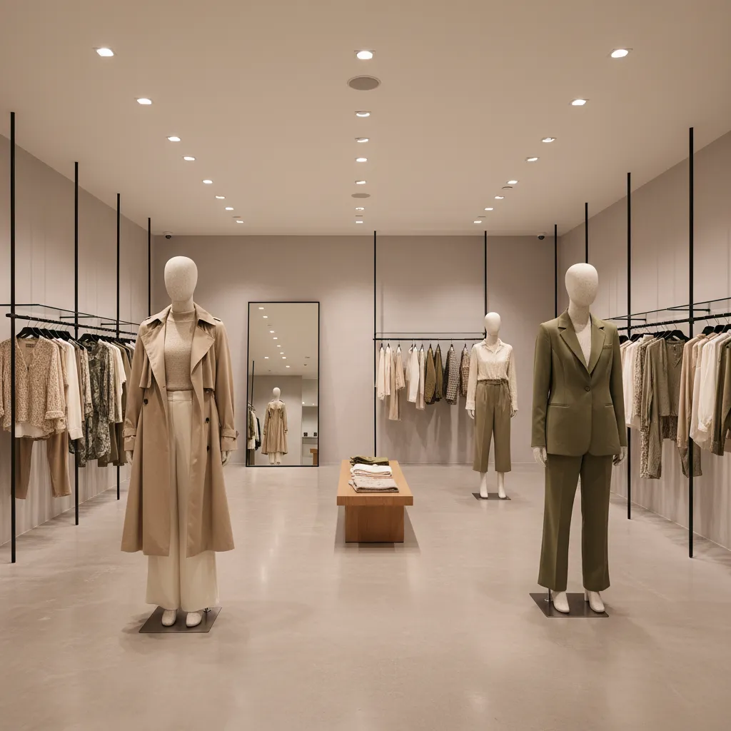 Diseño de interior para tienda de ropa