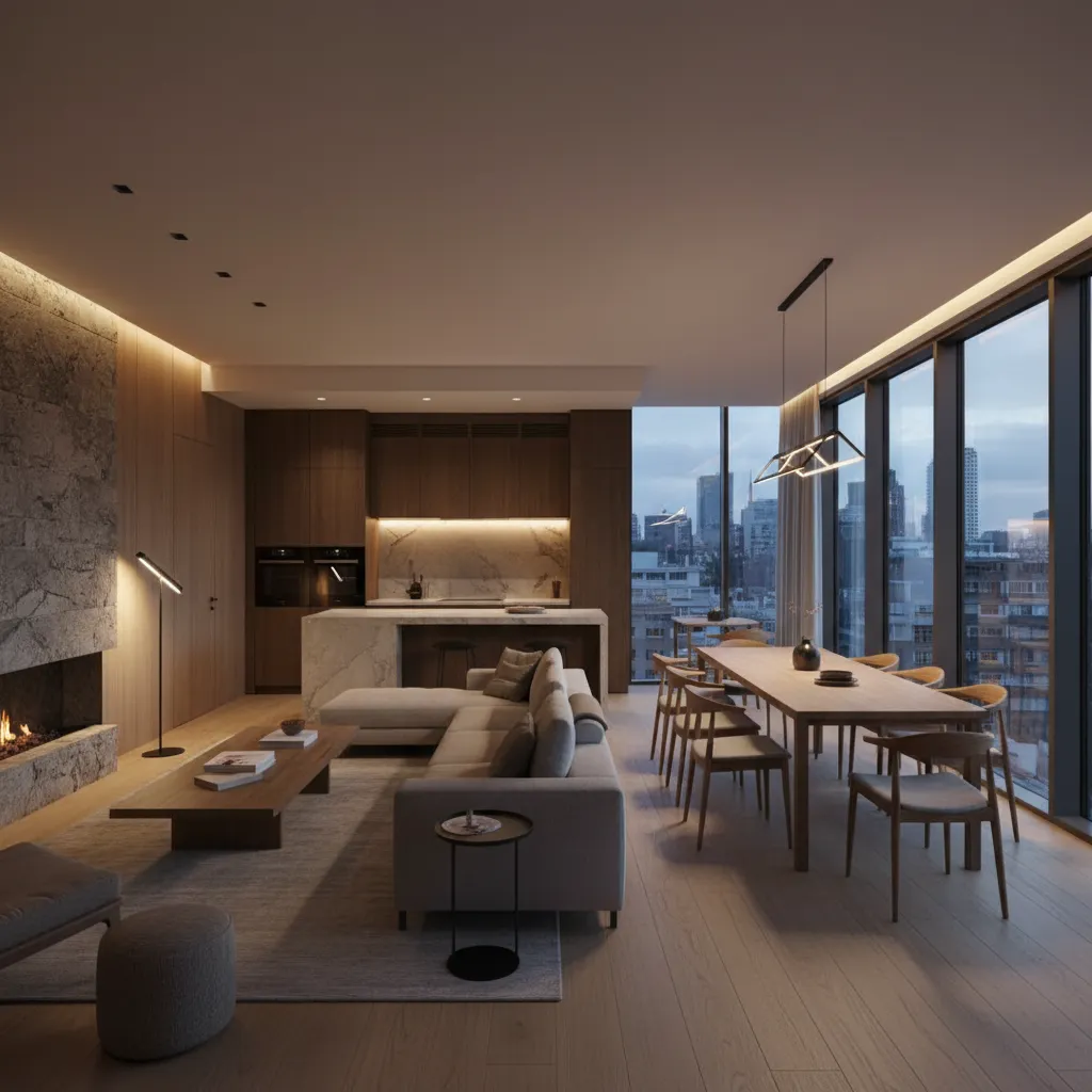 Interior de vivienda moderna diseñada por arquitecto e interiorista