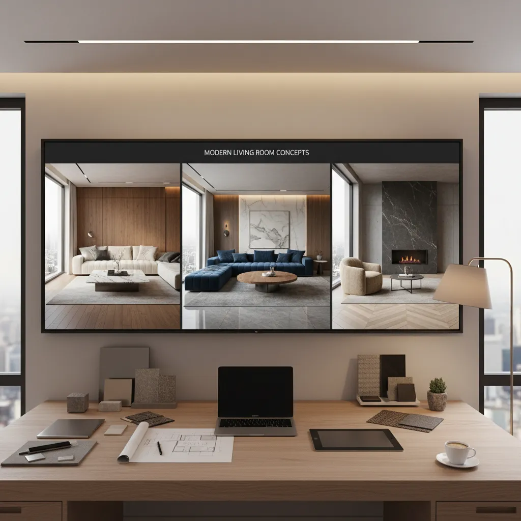 Visualización de diseño interior generado con inteligencia artificial