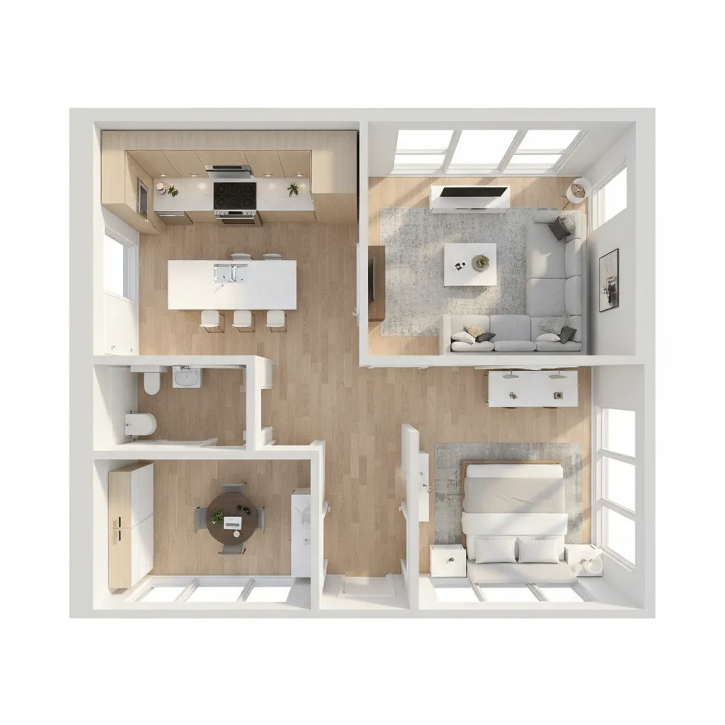simulación digital de una vivienda completa en software de diseño