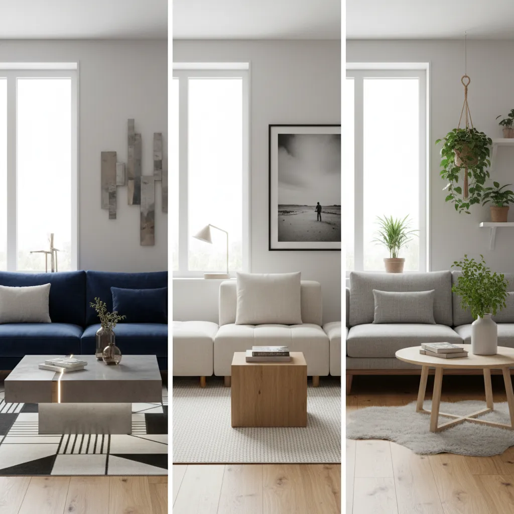 Comparación de estilos de una misma habitación generados con inteligencia artificial