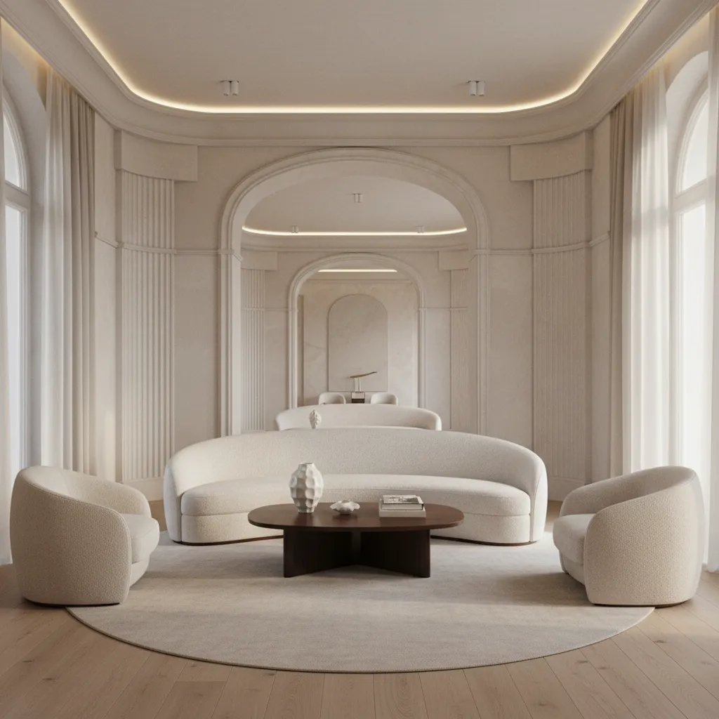 Diseño de interiores con curvas clásicas