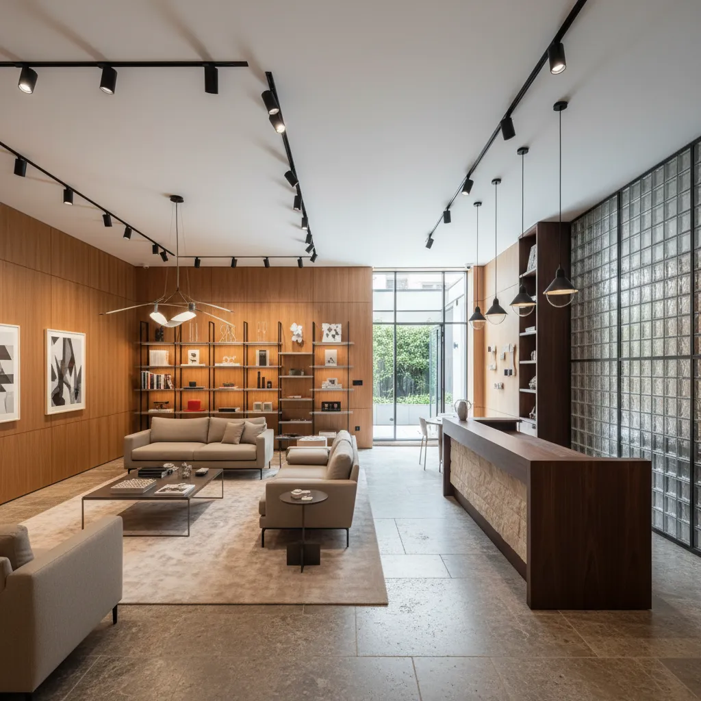 Diseño interior moderno de una tienda o espacio comercial