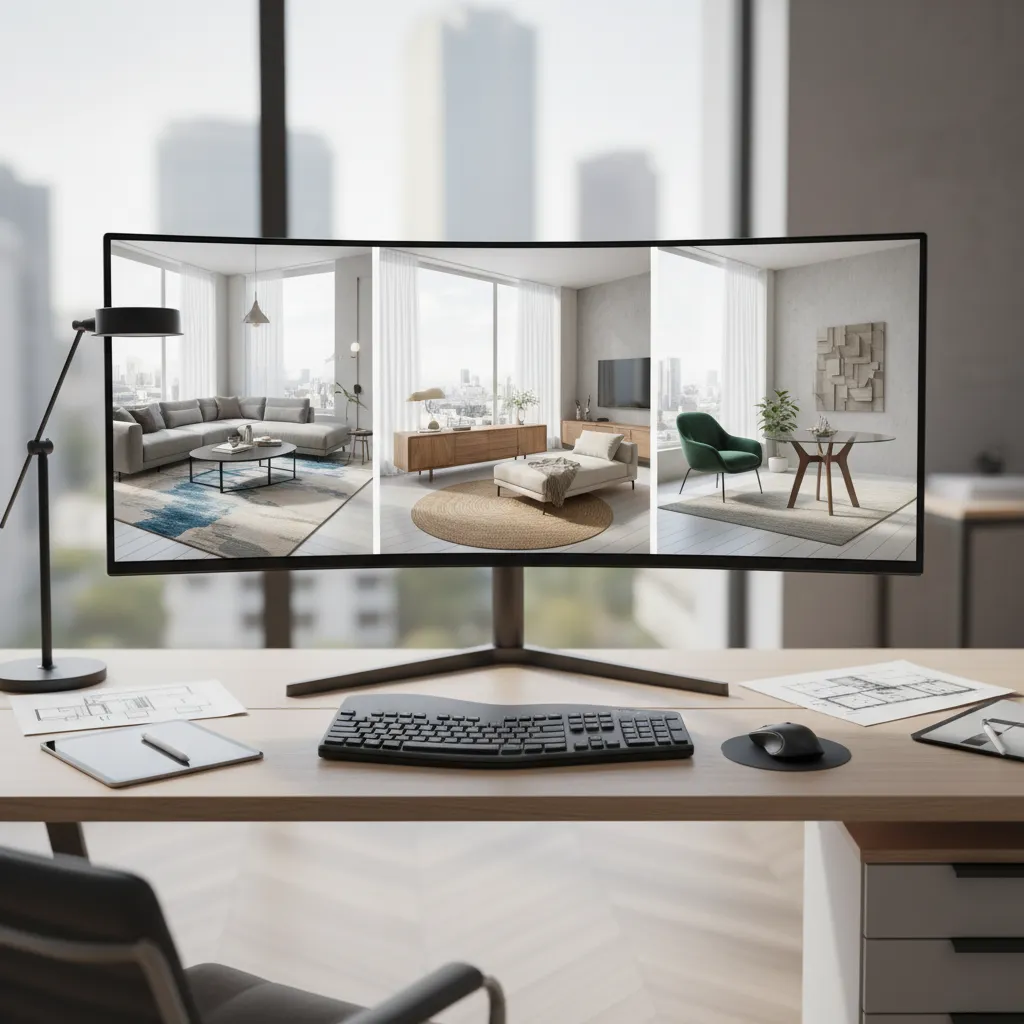 Visualización de diseño interior generado con inteligencia artificial