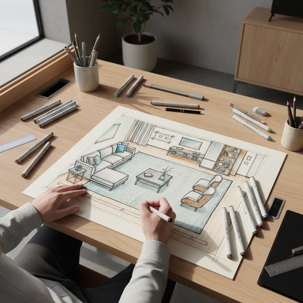 Diseño de interiores a mano alzada: guía práctica