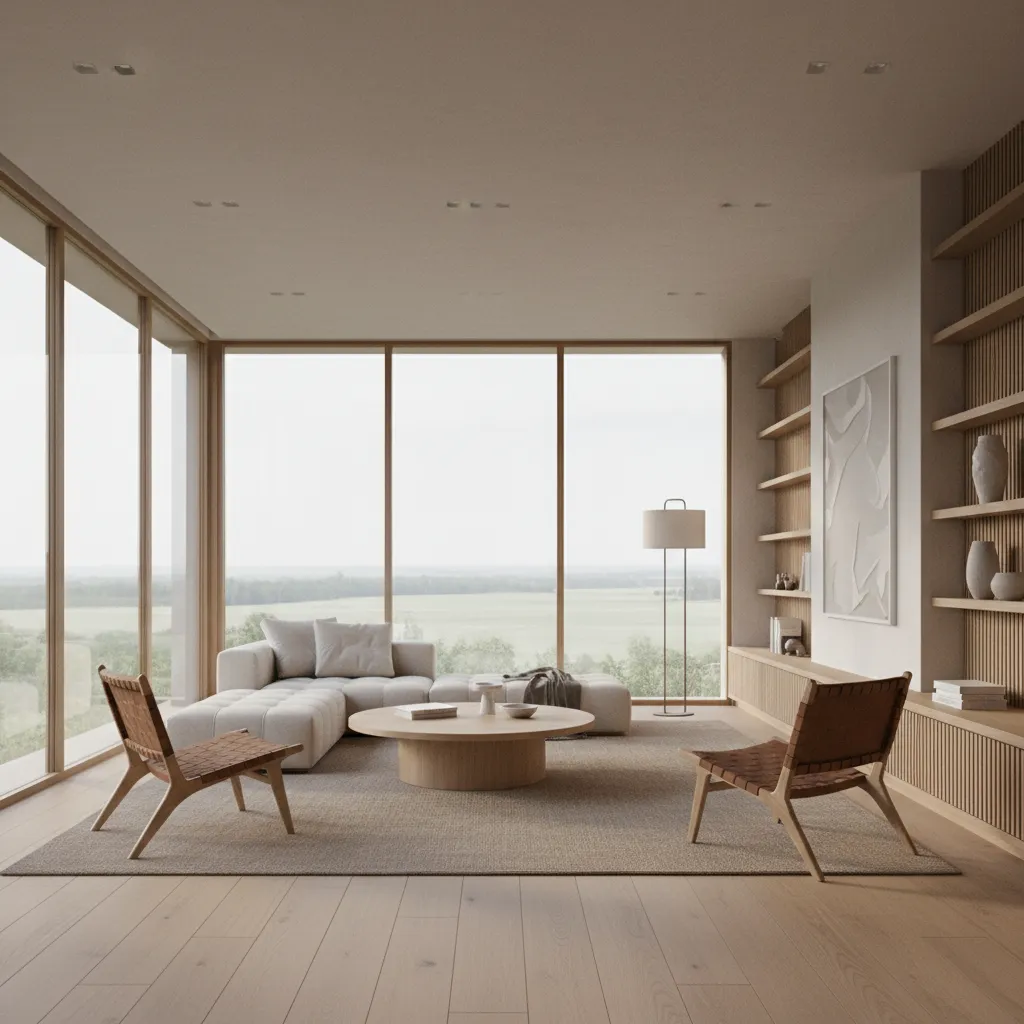 Render 3D de un proyecto de diseño interior moderno