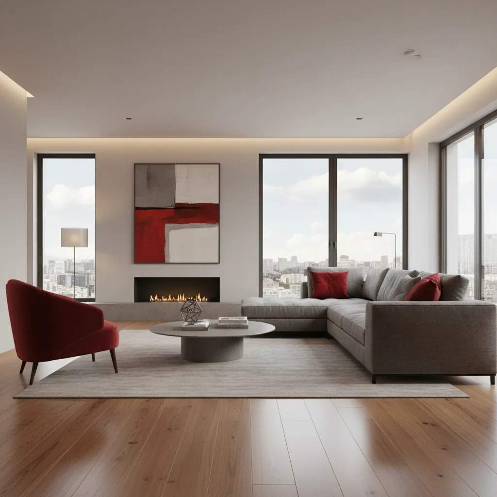 Diseño de interiores rojo y gris: cómo combinarlo bien