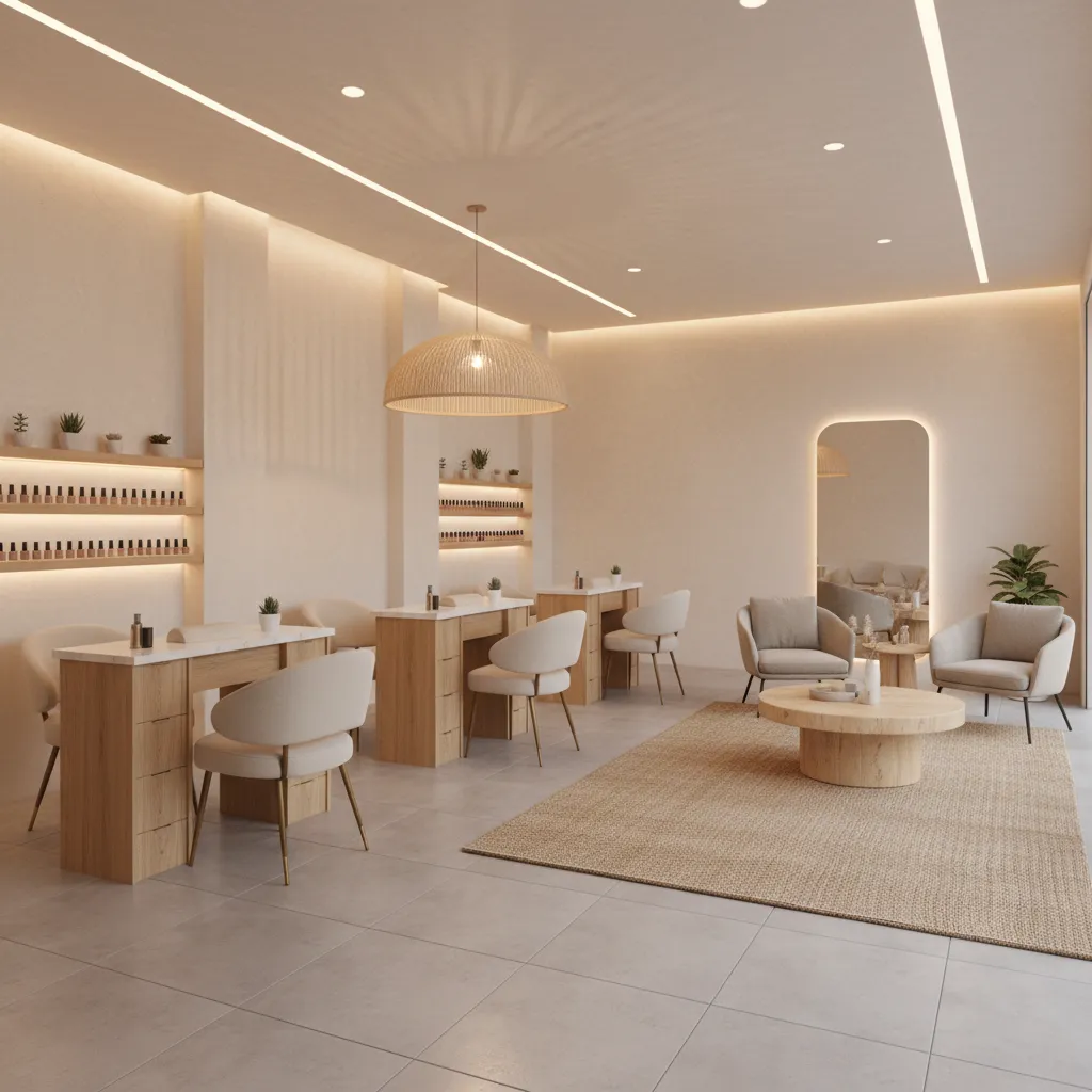 Diseño de interiores para spa de uñas