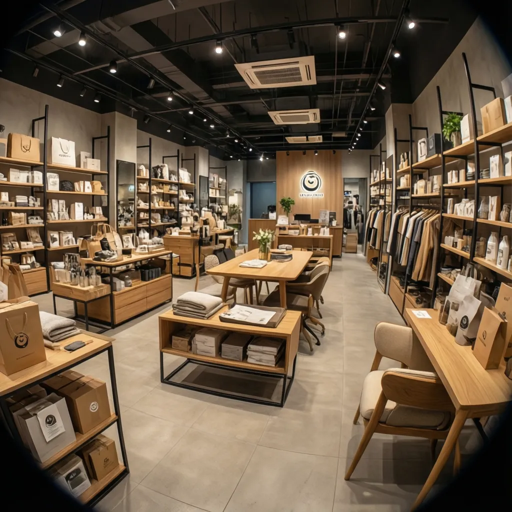 Tienda moderna donde identidad visual, interiorismo y producto se integran