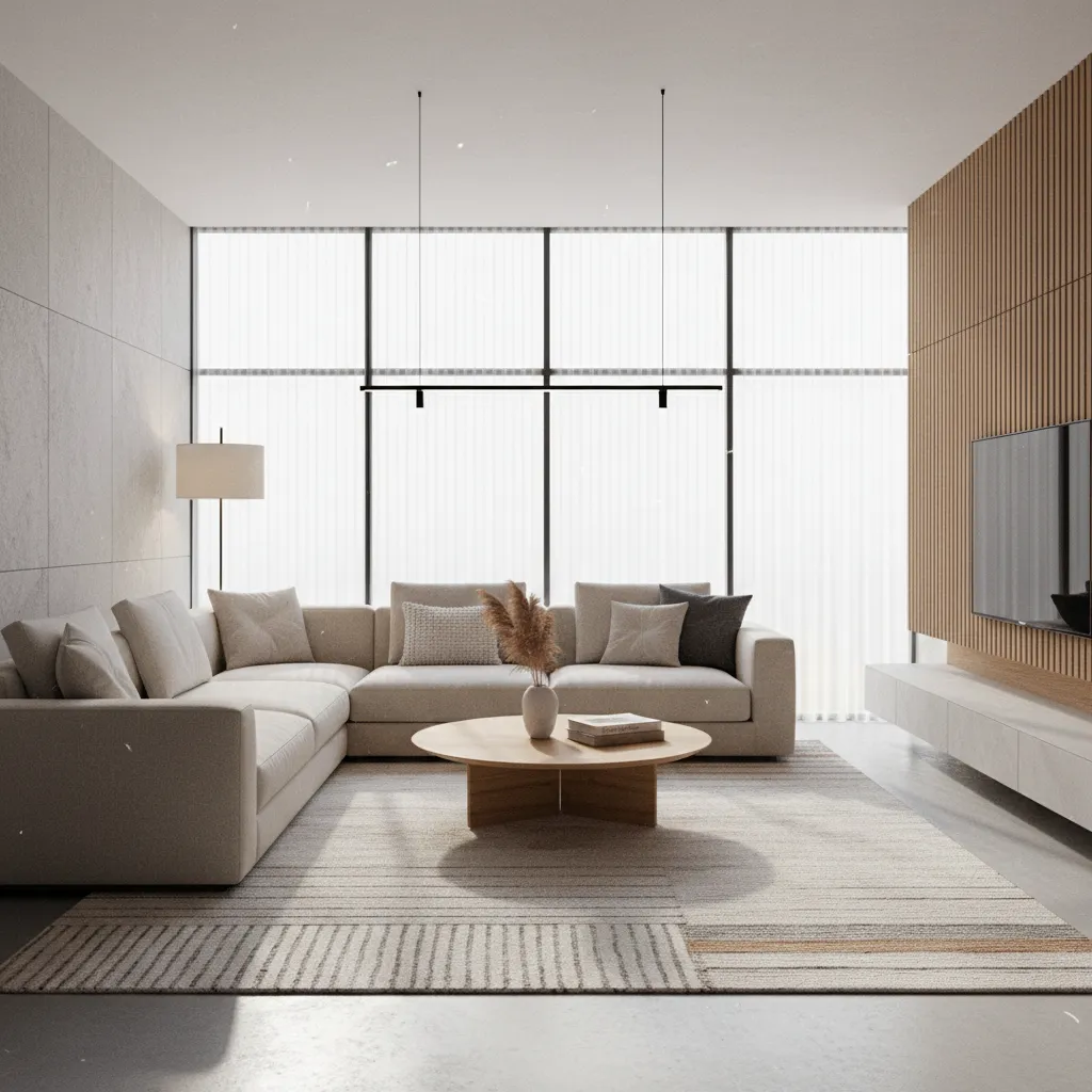 Modelo 3D de salón moderno diseñado en software de interiores