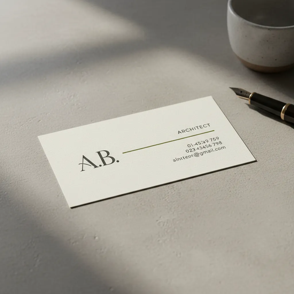 Ejemplo de diseño minimalista de tarjeta de visita profesional