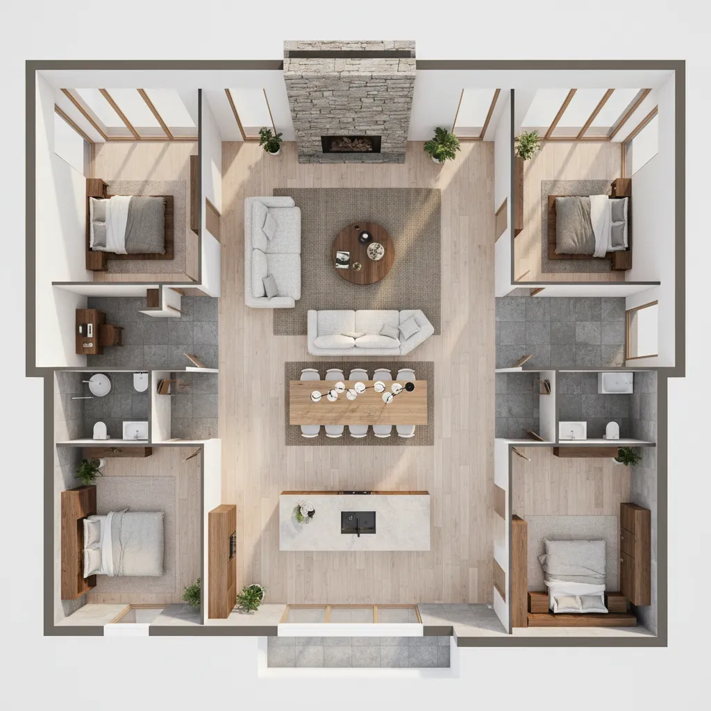 Diseños de casas de 3 cuartos: ideas y planos funcionales