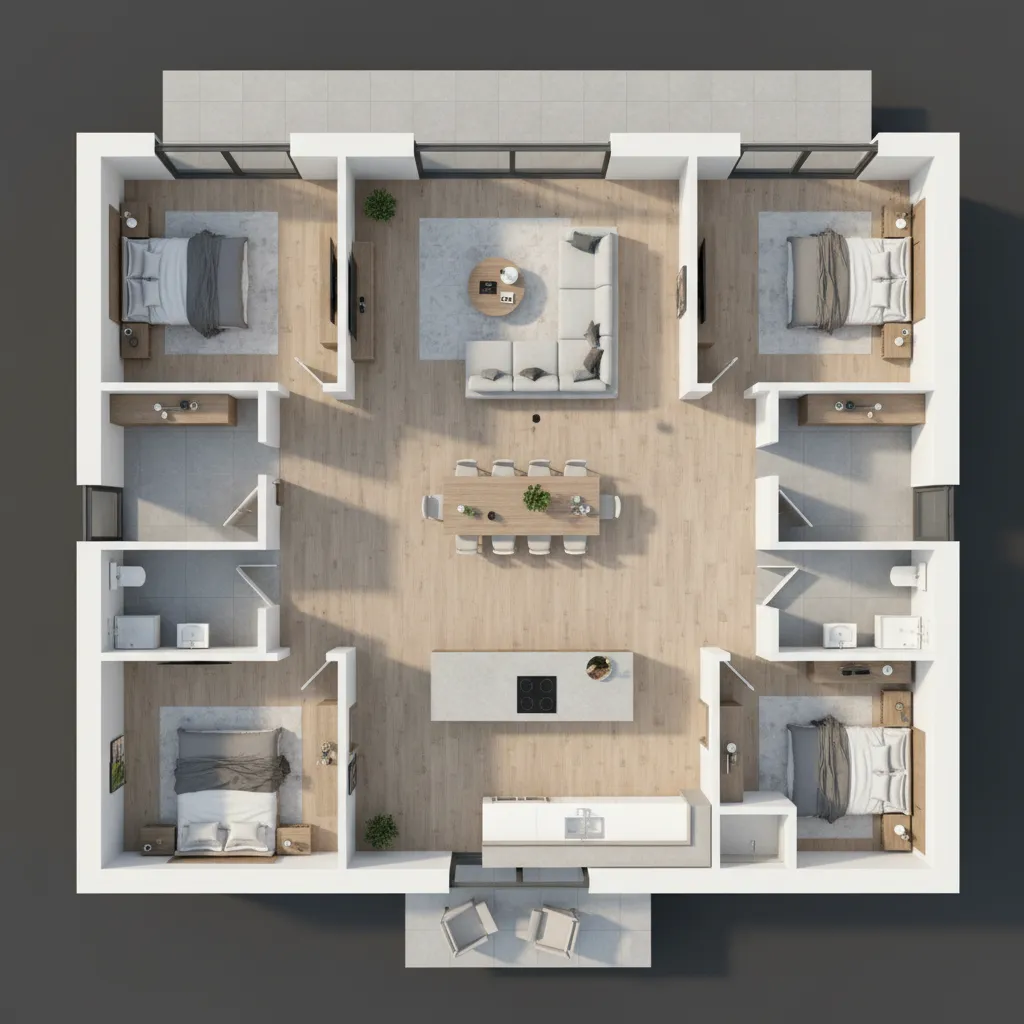 Diseños de casas con 3 cuartos: ideas funcionales