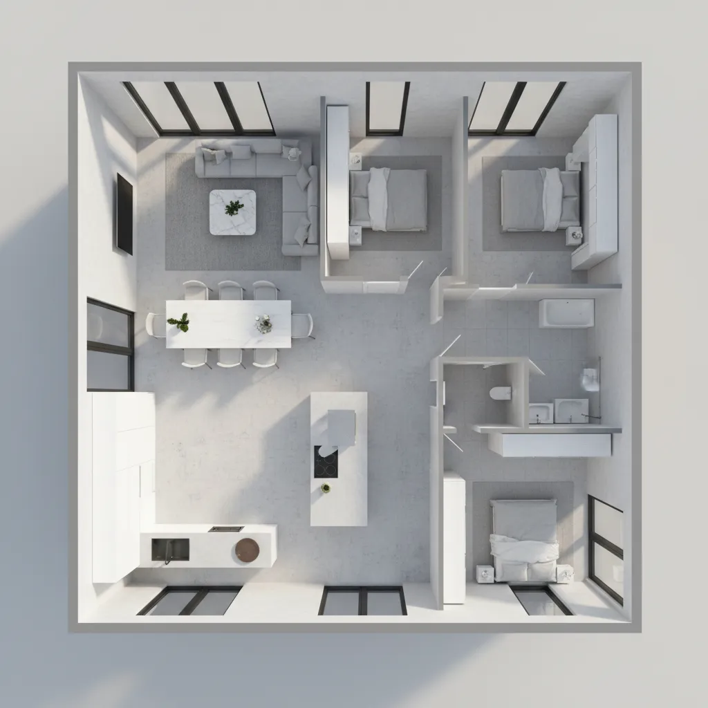 Diseños de casas pequeñas de 3 habitaciones