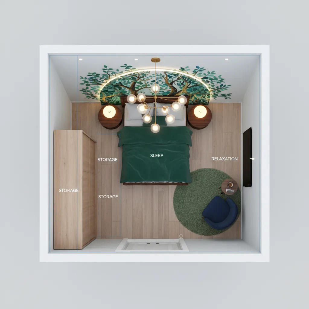 3D floor layout visualization for planning a Disney themed bedroom