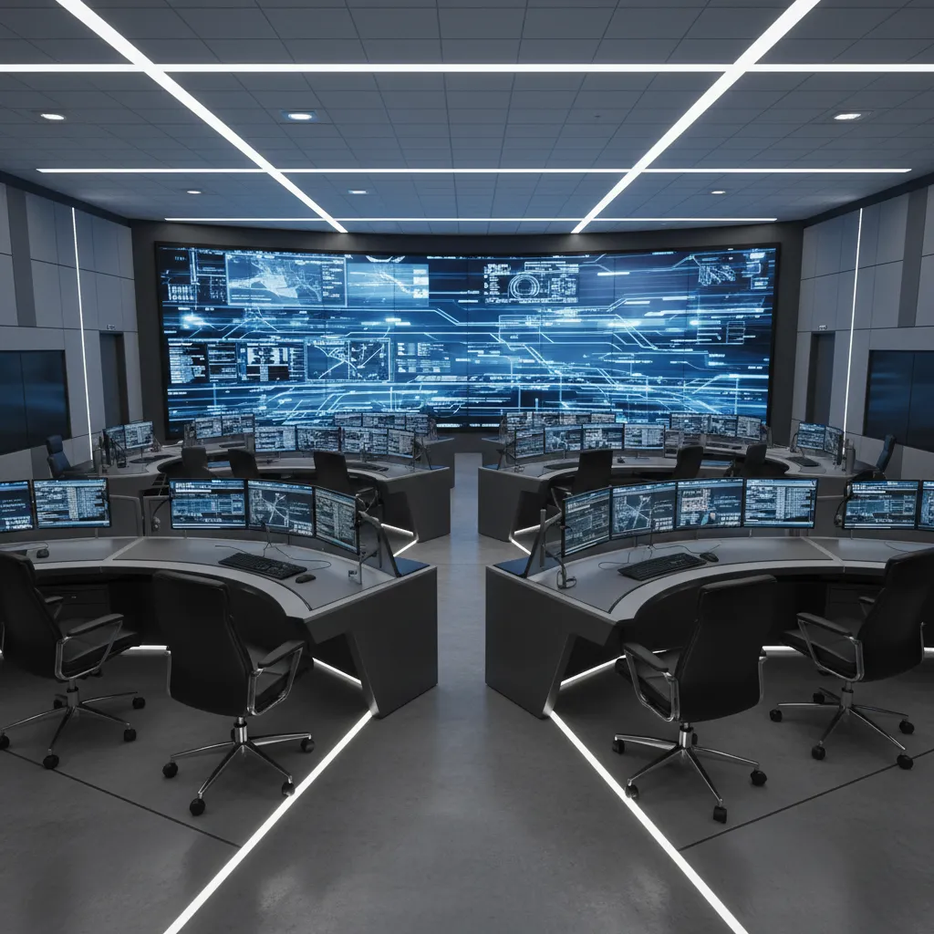Control room console arrangement designed for fast operator communication