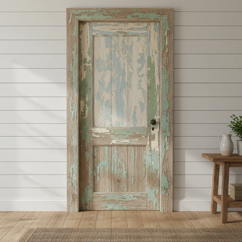 Puerta interior con efecto envejecido usando chalk paint