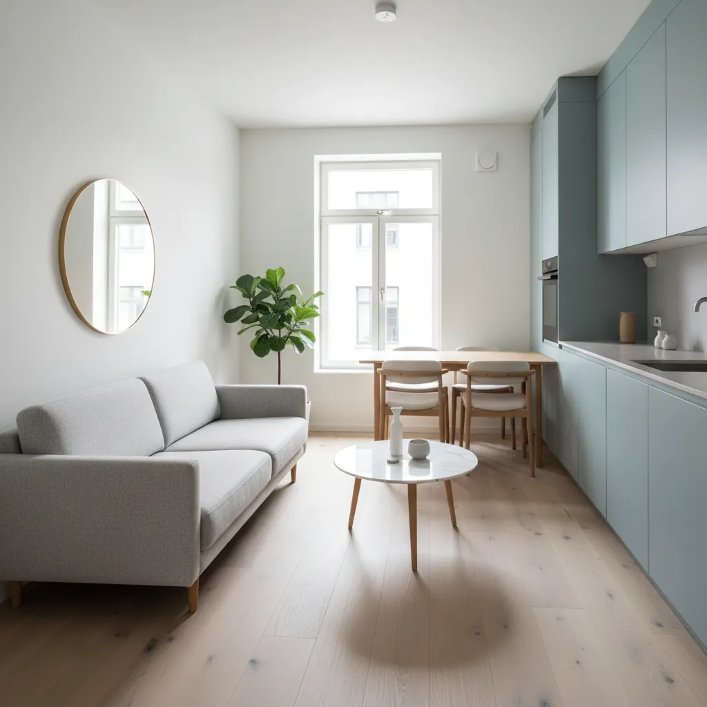 Distribución interior eficiente en una casa pequeña