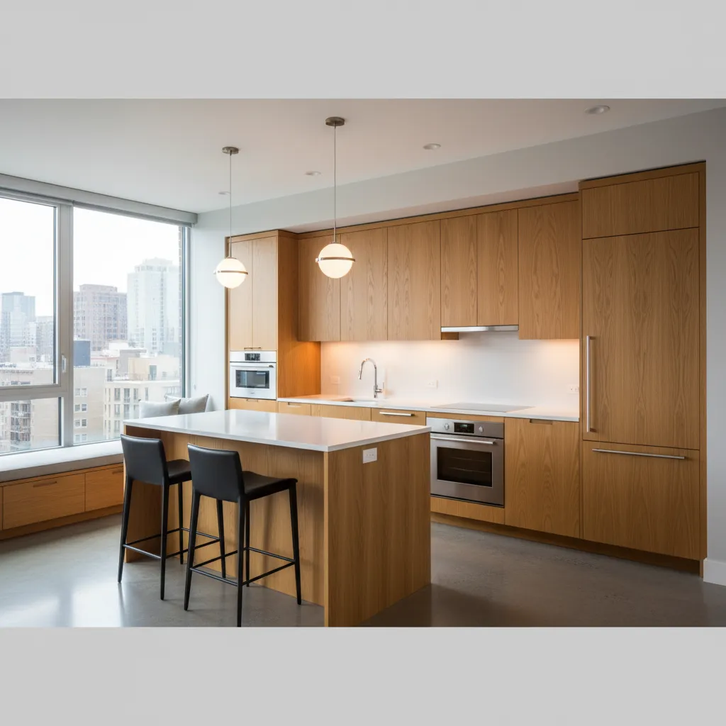 Cocina con distribución en L moderna y funcional