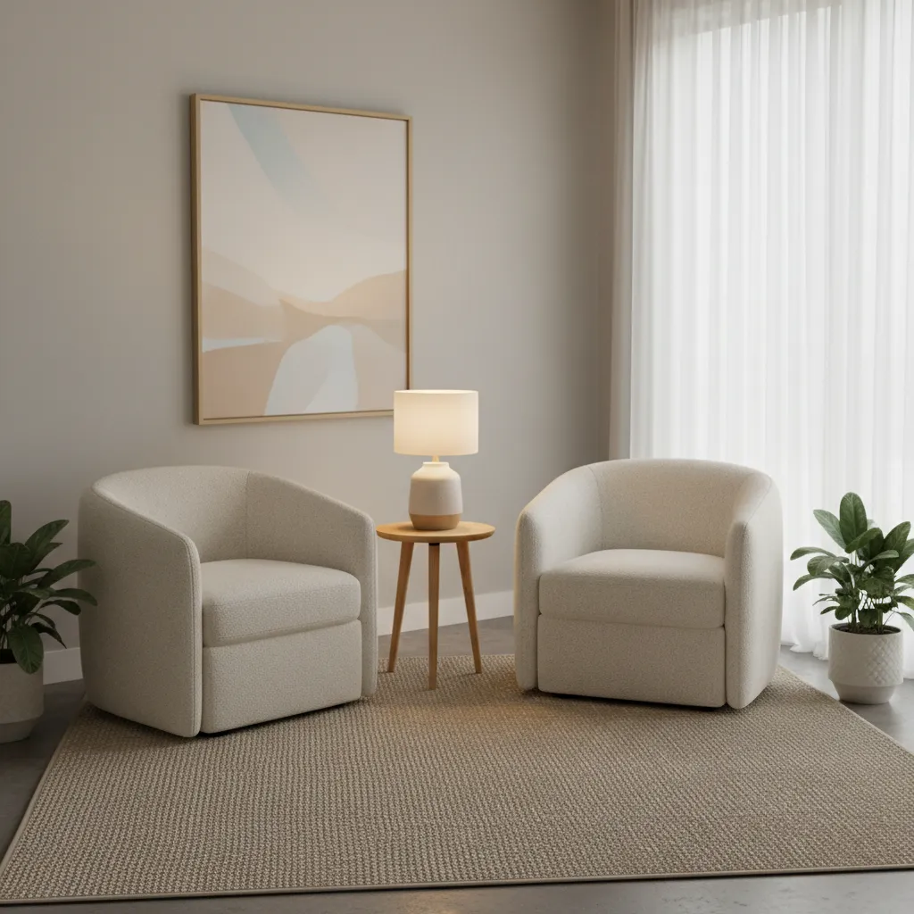 Distribución de sillones frente a frente en consultorio psicológico