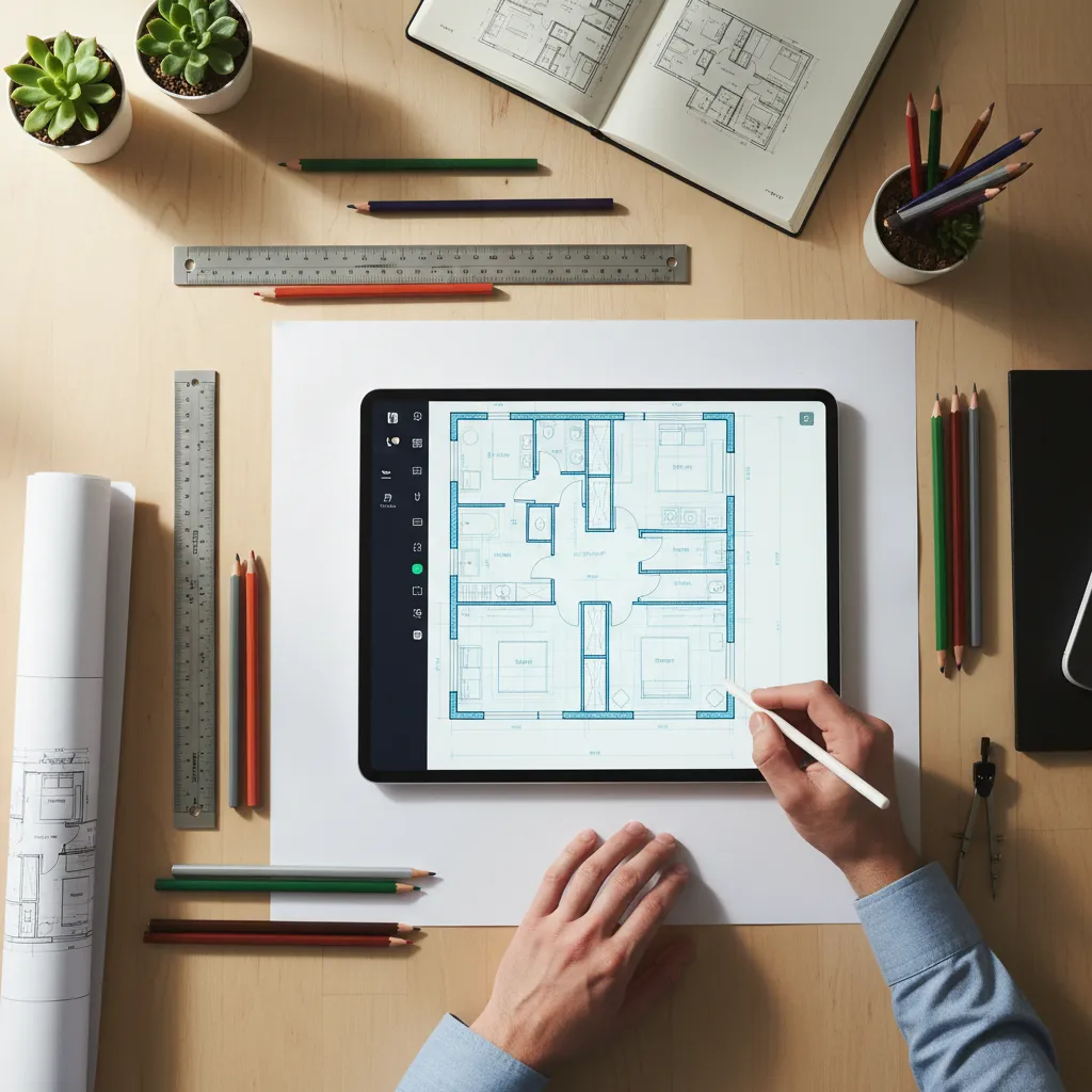 Planificación de distribución de espacios en diseño de interiores