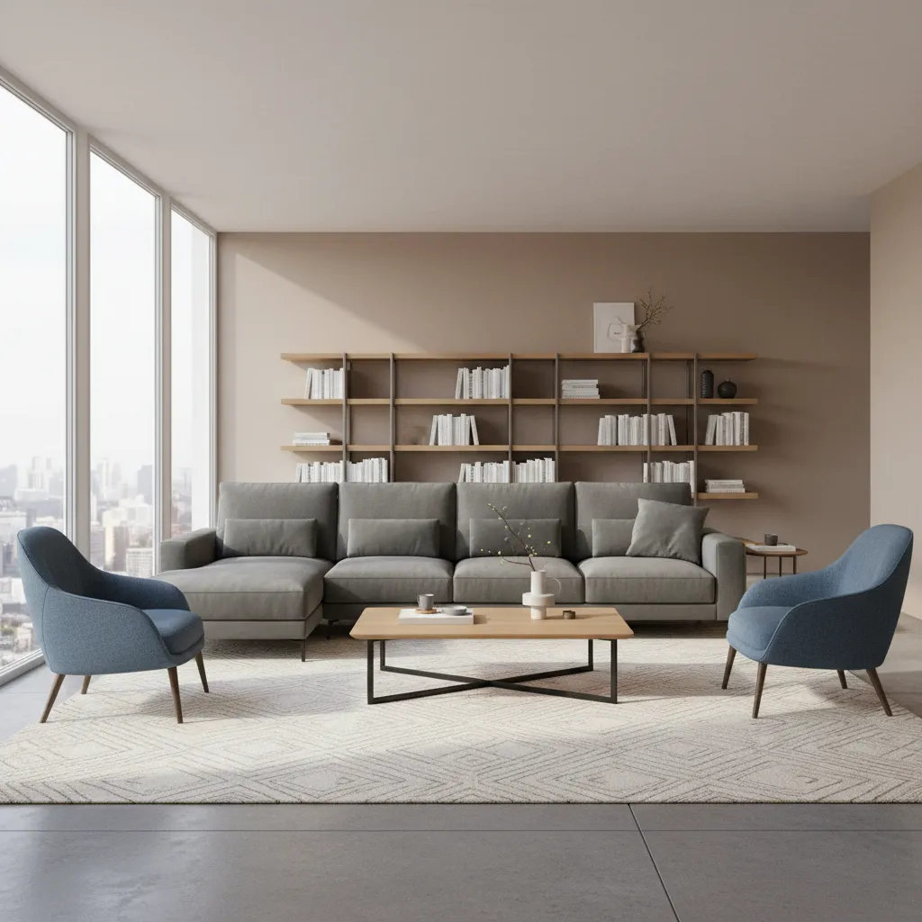 Ejemplo de distribución equilibrada de muebles en salón