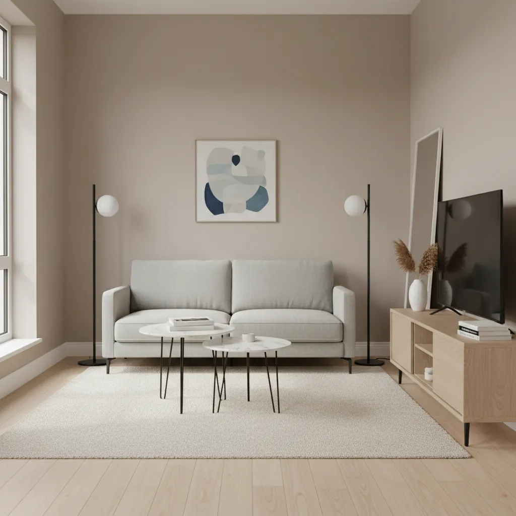Distribución funcional de muebles en una sala pequeña