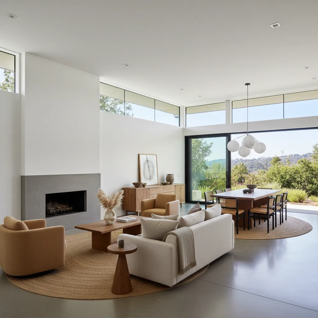 Espacio abierto con distribución fluida entre salón y comedor