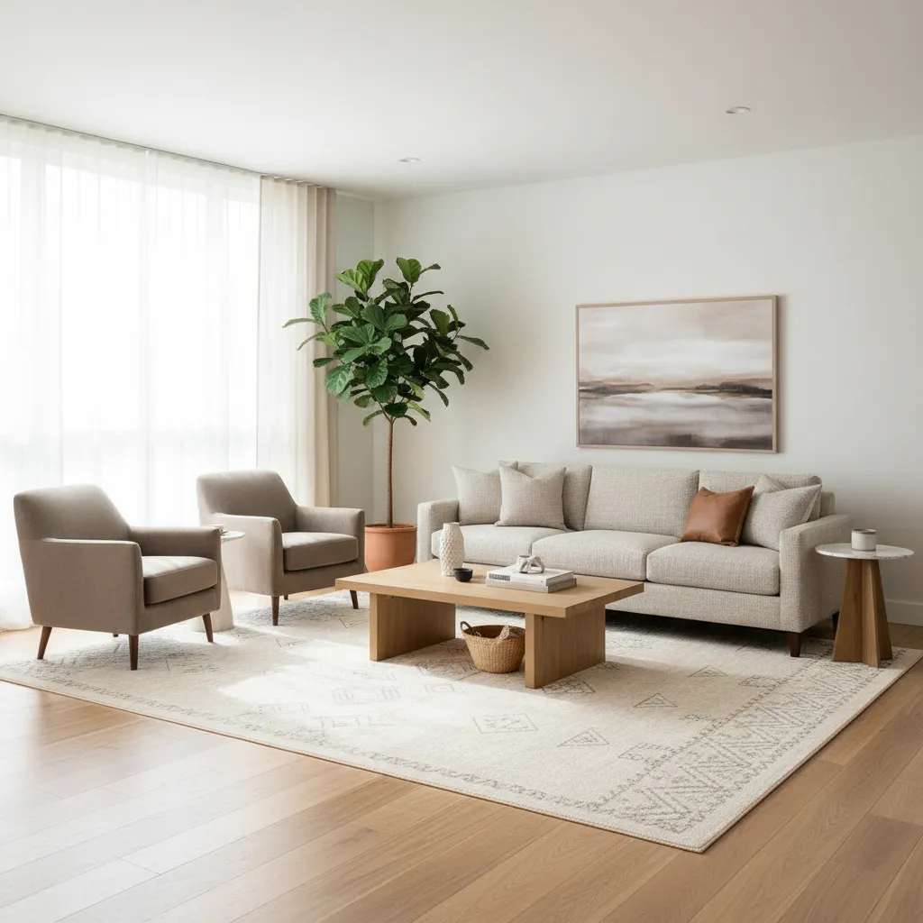 Diferentes distribuciones de muebles en un salón moderno