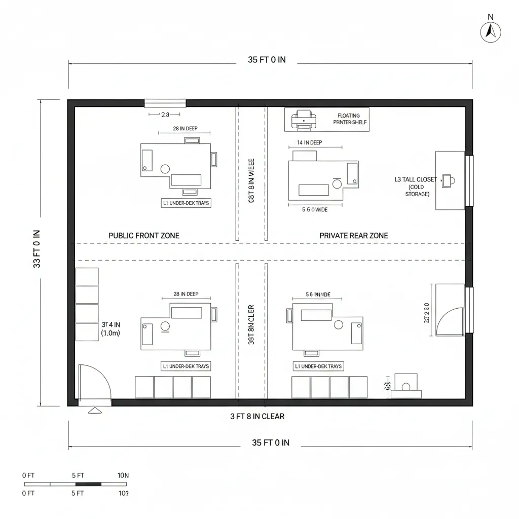 Distributed Desk: Two Nodes, One Signal