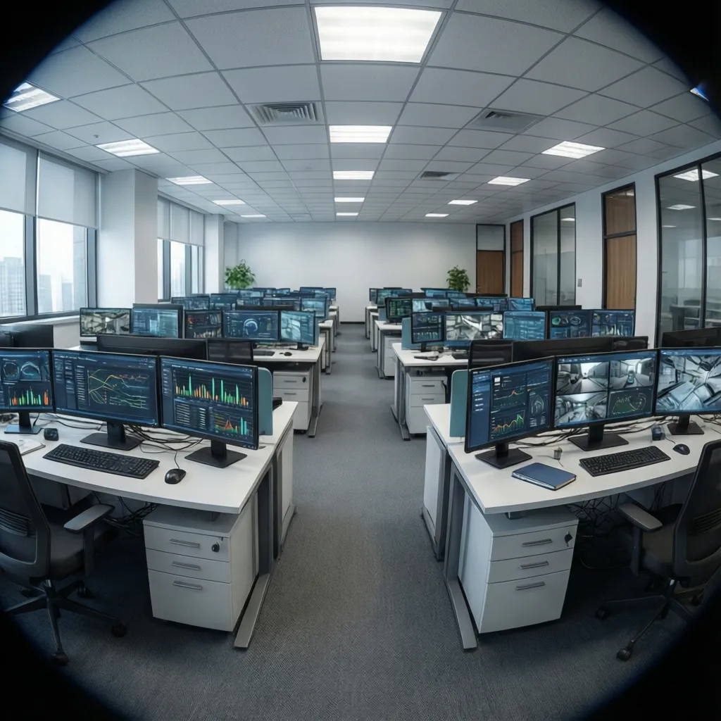 Distributed dispatch monitoring offices connected through digital dashboards