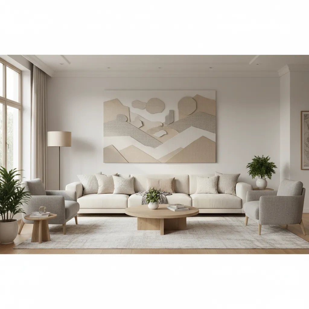 DIY 3D wall decor installed in a stylish living room setting